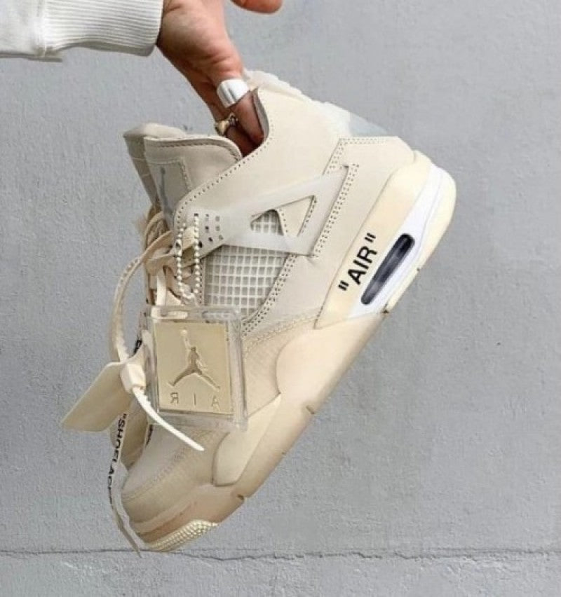 Air Jordan Retro 4 Off White Sail Semi UA (198)