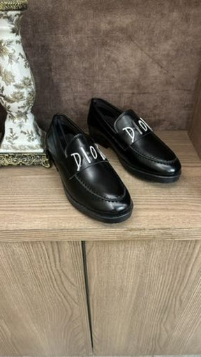 Christian Dior black loafers