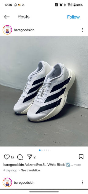 Adidass adizero evo sl core White Black