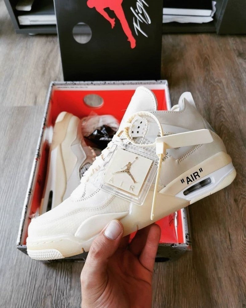 Air jordan Retro 4 Off White Sail Semi UA