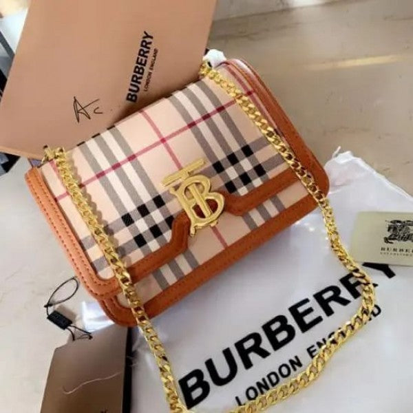 BURBERR Y MONOGRAM SLING WITH OG BOX DUST BAG AND BILLS 1016