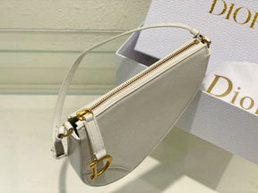 Christian  Dior  CD  Saddle  Rodeo  Bag  Pouch  With  OG  Box  &  Dust  Bag  (379  White)