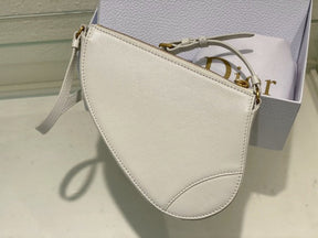 Christian  Dior  CD  Saddle  Rodeo  Bag  Pouch  With  OG  Box  &  Dust  Bag  (379  White)