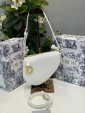 Christian  Dior  CD  Saddle  Rodeo  Bag  Pouch  With  OG  Box  &  Dust  Bag  (379  White)