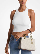 Michael  kors cynthia small signature logo satchel with box 315