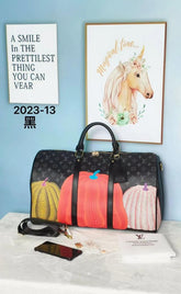 Louis  Vuitton  Keepall  Duffle  Bandouliere  Bag  Yayoi  Kusama  Pumpkins  Monogram  Black  55  (2023  13)