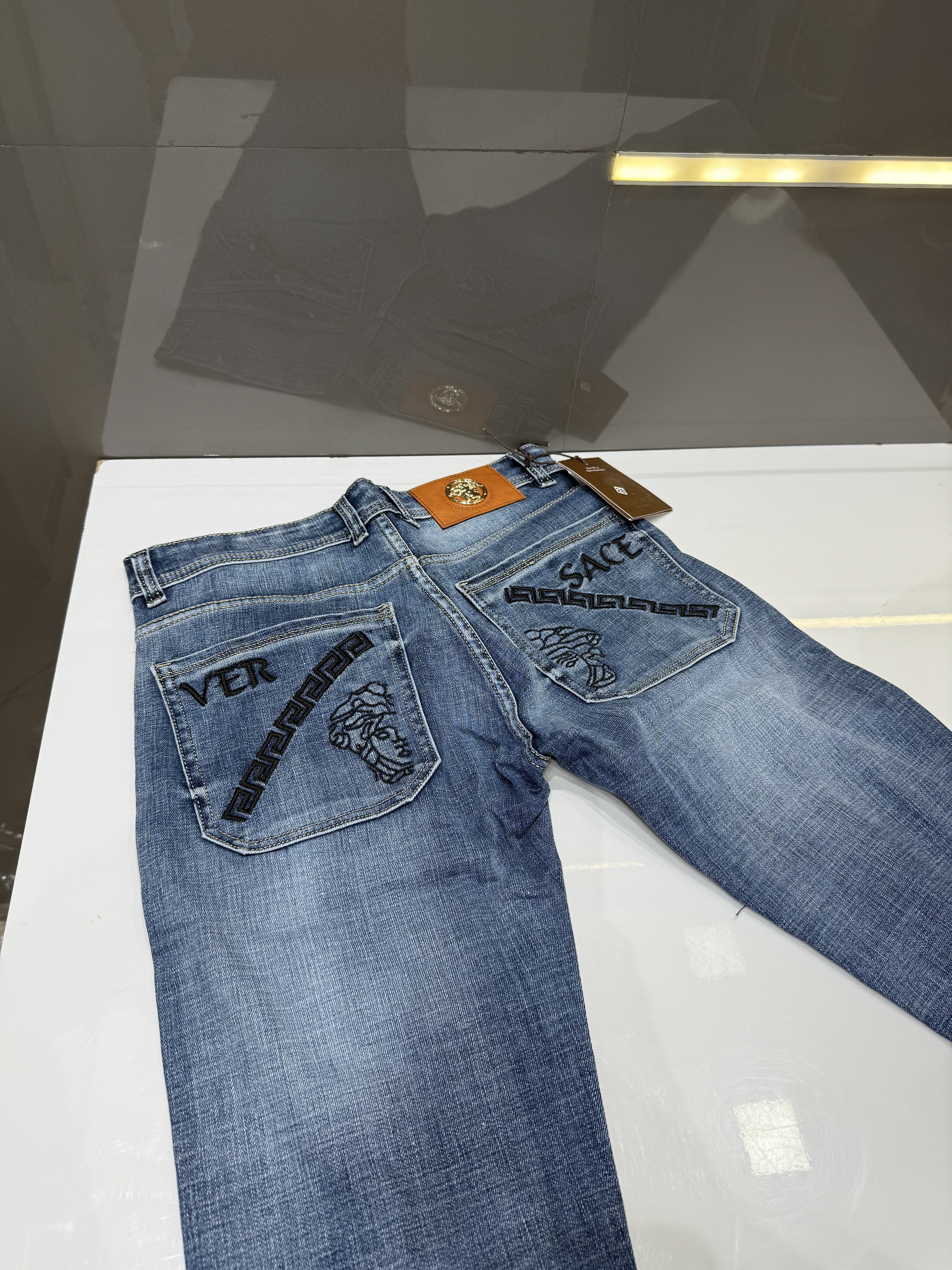 Versace Embroidery Print Premium Denim