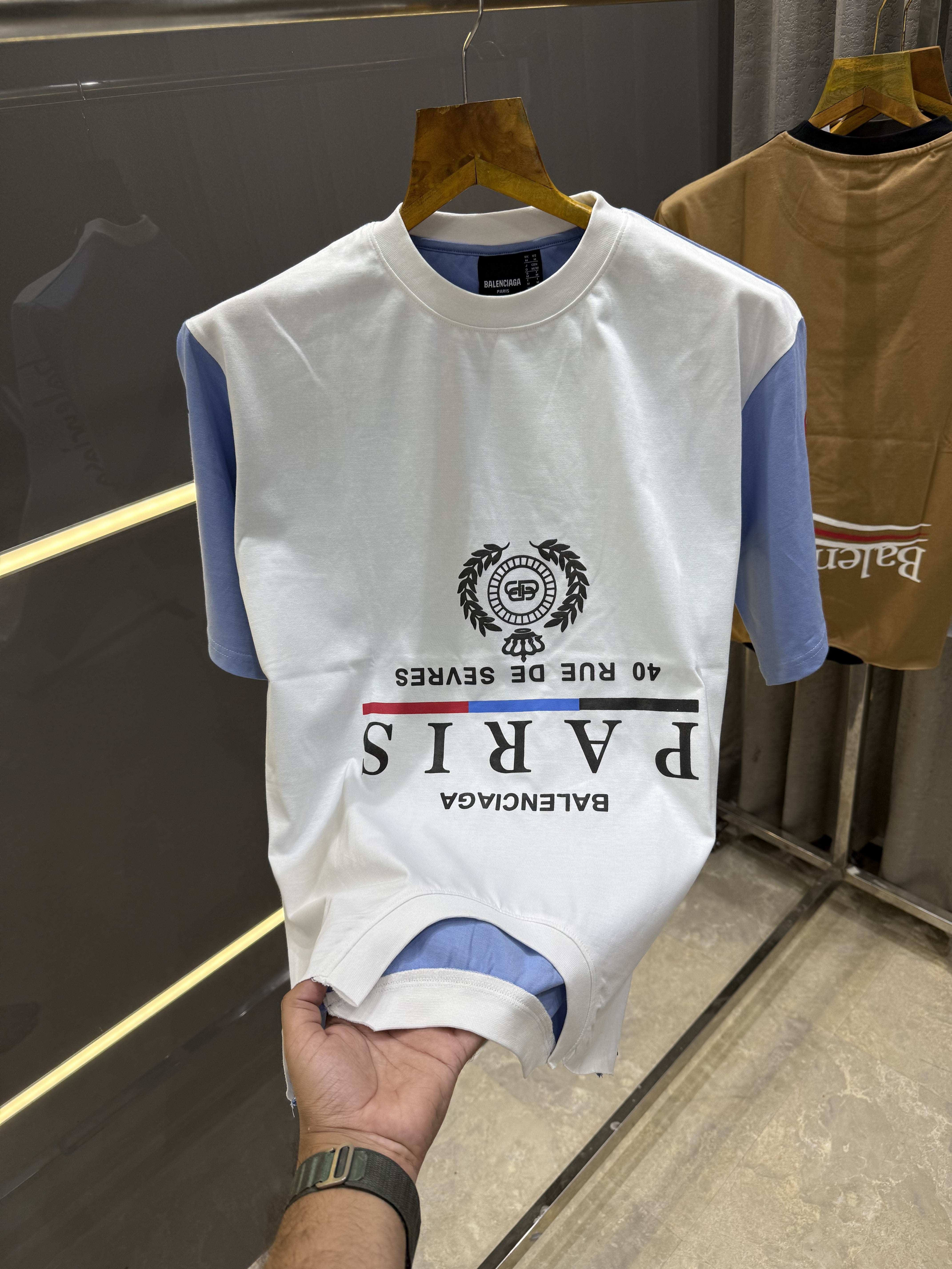 Big sale BALENCIAGA WHTIE PRITNED PREMIUM OVERSIZED T-SHIRT