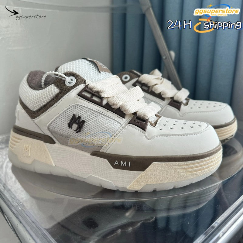 amirii. ma2 low top white brown sneakers