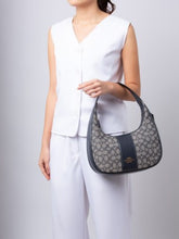 Coach  Carmen  Shoulder  Bag  Blue  Cloth  With  OG  Box  Dust  Bag 6812 12  Blue  Cloth