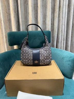 Coach  Carmen  Shoulder  Bag  Blue  Cloth  With  OG  Box  Dust  Bag 6812 12  Blue  Cloth