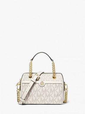 Michael  Kors  Blair  Boston  With  OG  Box  &  Dust  Bag  (22312  Beige  White)