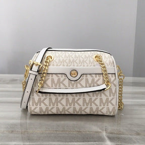 Michael  Kors  Blair  Boston  With  OG  Box  &  Dust  Bag  (22312  Beige  White)