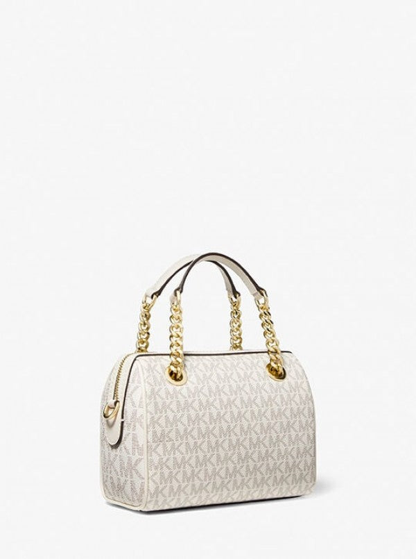 Michael  Kors  Blair  Boston  With  OG  Box  &  Dust  Bag  (22312  Beige  White)