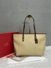 Coach  Signature  City  Tote  Bag  With  OG  Red  Box  (55398  Apricot  Caramel)