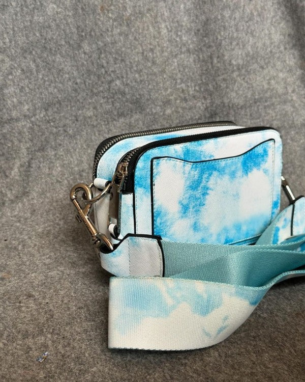 Marc Jacobs The SnapShot Camera Sling Bag With Dust Bag & OG Box (996 Cha E Ran Tie Dye Blue)
