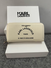 Karl Lagerfeld Dual Zip 76 Wallet With Original Box Dust Cover & Brand Paper KS016 White