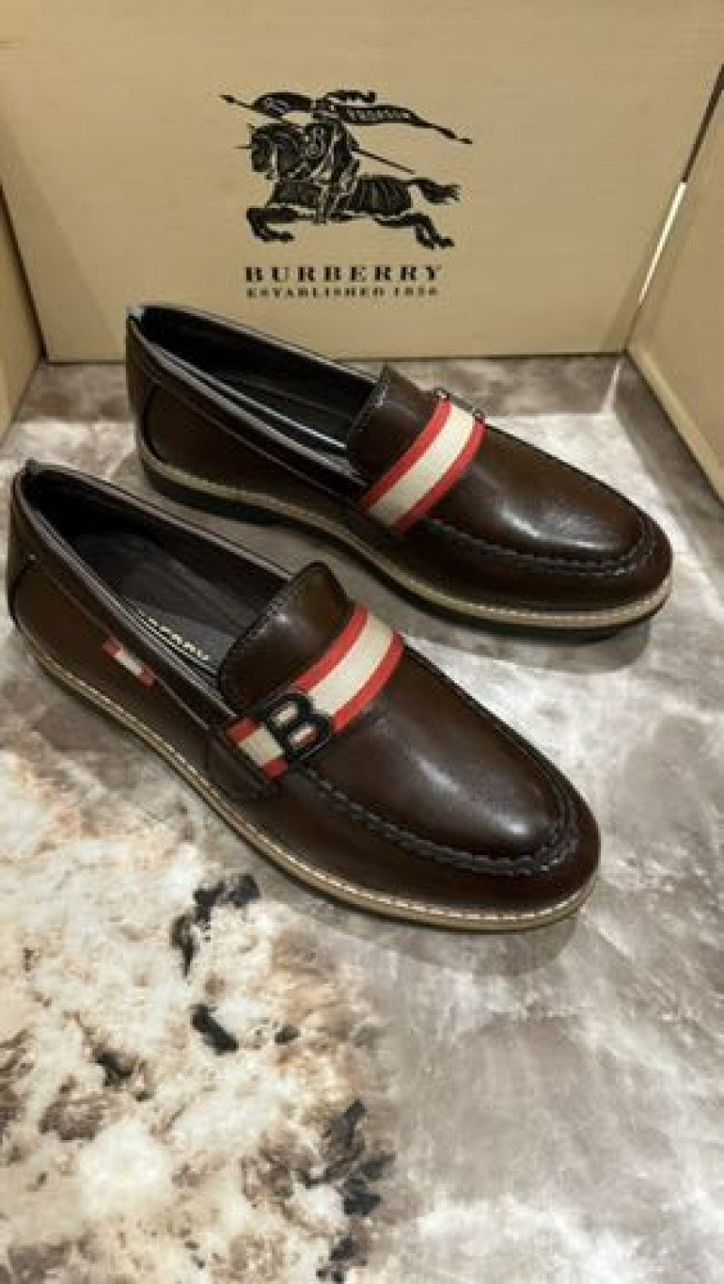 burberry premium brown loafer