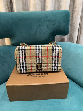 Burberry  Lola  London  Check  Crossbody  Bag  With  OG  Box  &  DustBag  Grid  (8393)