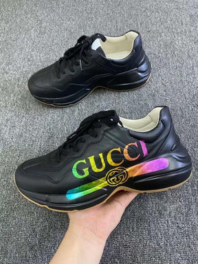 Gucci . rython black logo sneakers