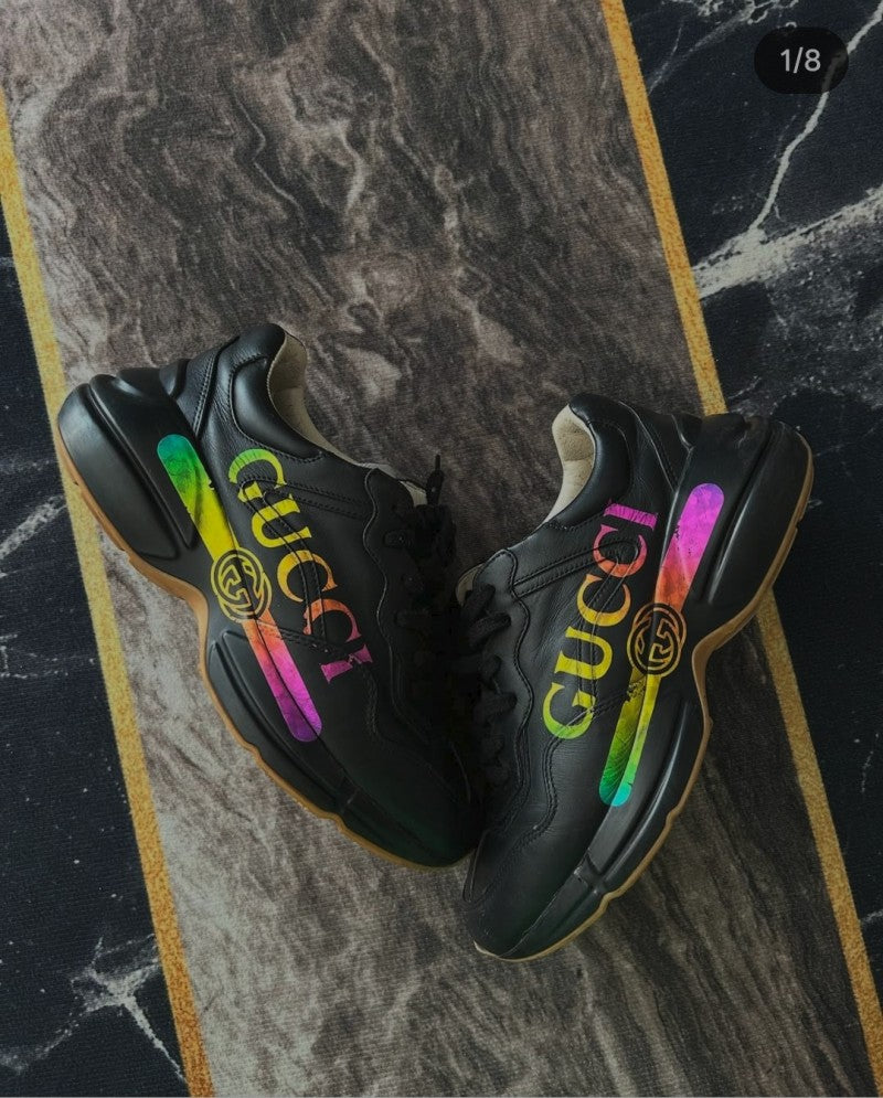Gucci . rython black logo sneakers