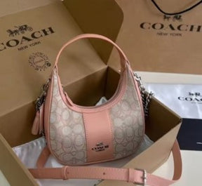 Coach  Carmen  Shoulder  Bag  With  OG  Box  Dust  Bag 6812 14  Light  Pink  Cloth