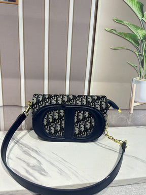 Christian  Dior  Signature  Oval  Camera  Bag  With  OG  Box  &  Dust  Bag  (8288  Blue)