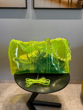 Louis  Vuitton  Keepall  Bandouliere  50  Neon  Transparent  Travel  Duffle  Bag  With  Dust  Bag  (L 810)
