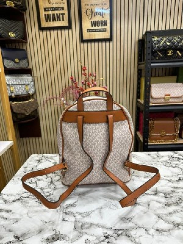 Michael  kors  Kenley  Premium  Quality  Bagpack  With  Dust  Bag  (908  Biege  Brown)