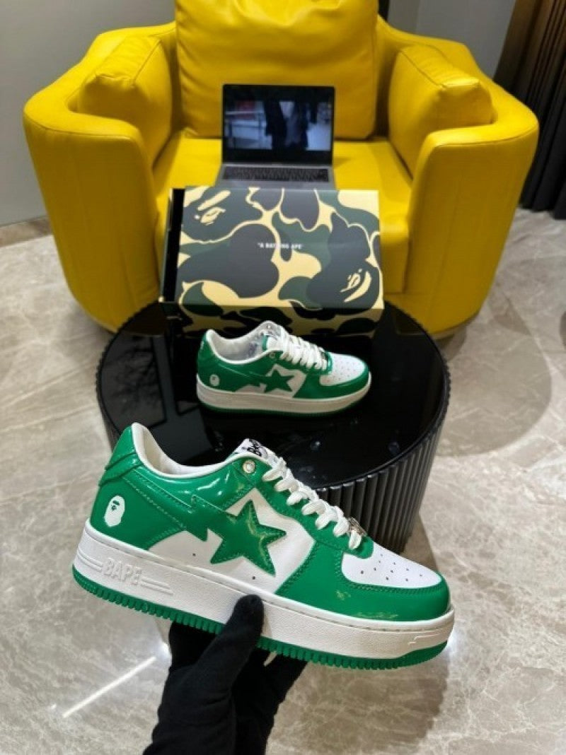 Bathing Ape Bape Sta Patent Leather Green White