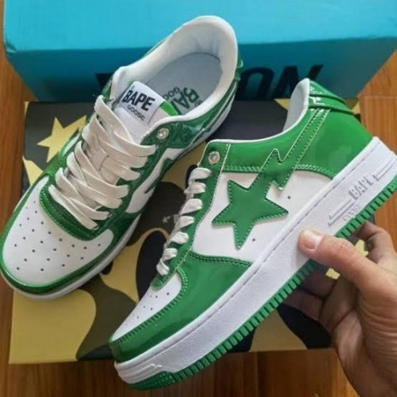 Bathing Ape Bape Sta Patent Leather Green White