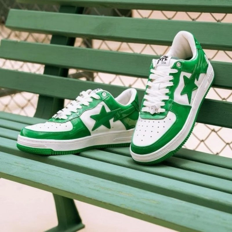 Bathing Ape Bape Sta Patent Leather Green White