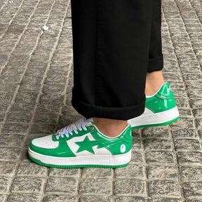 Bathing Ape Bape Sta Patent Leather Green White