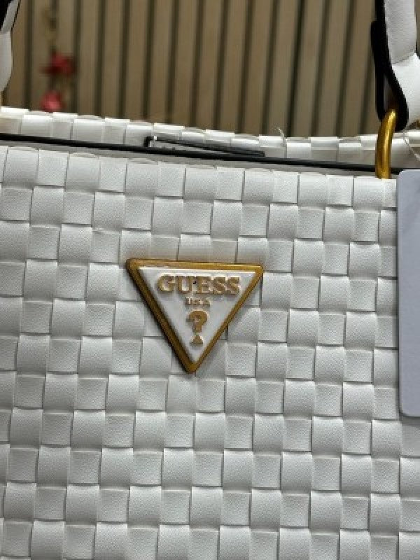 Guess Lisbet Premium Handbag With Dust Bag (White)
