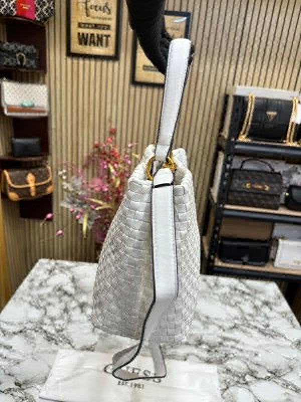 Guess Lisbet Premium Handbag With Dust Bag (White)