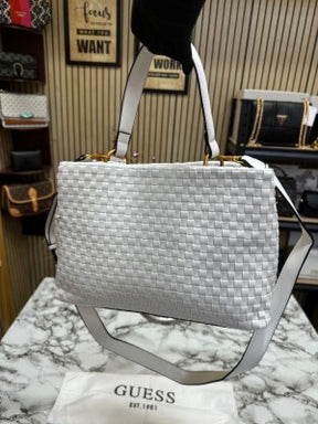 Guess Lisbet Premium Handbag With Dust Bag (White)