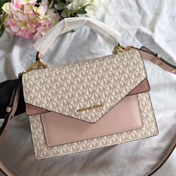 Michael  Kors  Mk  Ludlow  Signature  Leather  Satchel  Bag  With  Box  White  Pink  3323