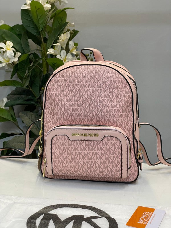 Michael  Kors  Double  Zipper  Backpack  With  Dust  Bag  (22M07 Pink)