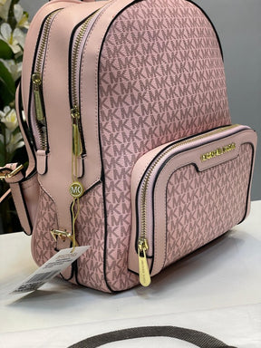 Michael  Kors  Double  Zipper  Backpack  With  Dust  Bag  (22M07 Pink)