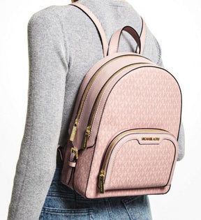 Michael  Kors  Double  Zipper  Backpack  With  Dust  Bag  (22M07 Pink)