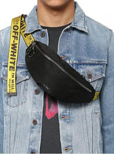 Off White Binder Nylon Waist Fannypack Track Belt Bag With Dust Bag (1955) Black