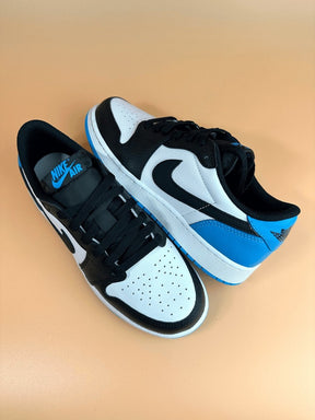 nikee Air jordan 1 low og black and dark powder blue unc