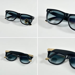 Rayban 2140 Gold Black Blue (GLASS)