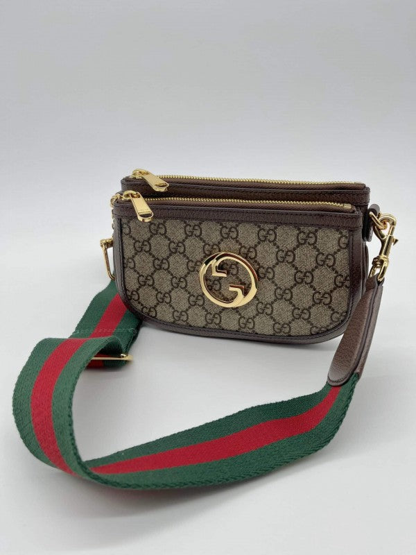 Gucc  i GG Blondie Mini and Ebony Canvas Shoulder Bag  With magnetic box 365