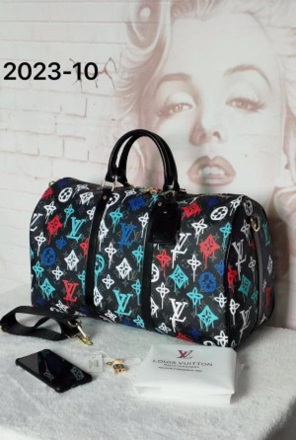 Louis  Vuitton  Keepall  Bandoulire  Duffle  50  LV  Graffiti  Multicolor  With  Dust  Bag  (2023  10)