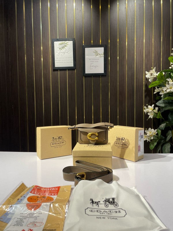 Coach  tabby  mini  monogram  with  og  box(brown)