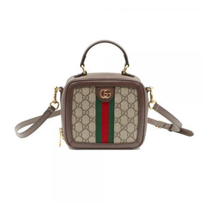 Gucc  i Brown Leather Ophidia Mini Top Handle 2WAY Bag with magnet box 379
