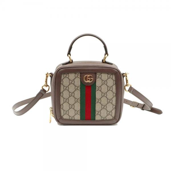 Gucc  i Brown Leather Ophidia Mini Top Handle 2WAY Bag with magnet box 379