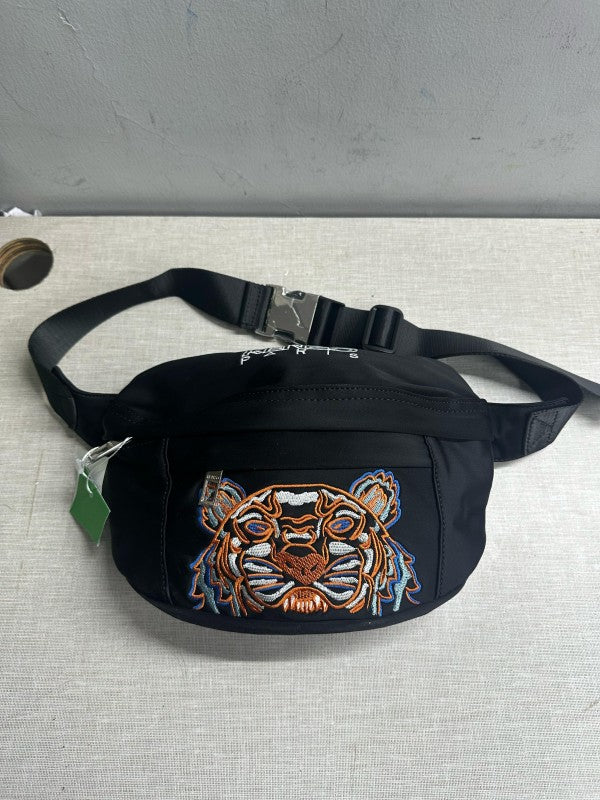 Kenzo Waist Nylon Pouch Track Belt Bag Signature With Dust Bag (K131 Black Purple White)