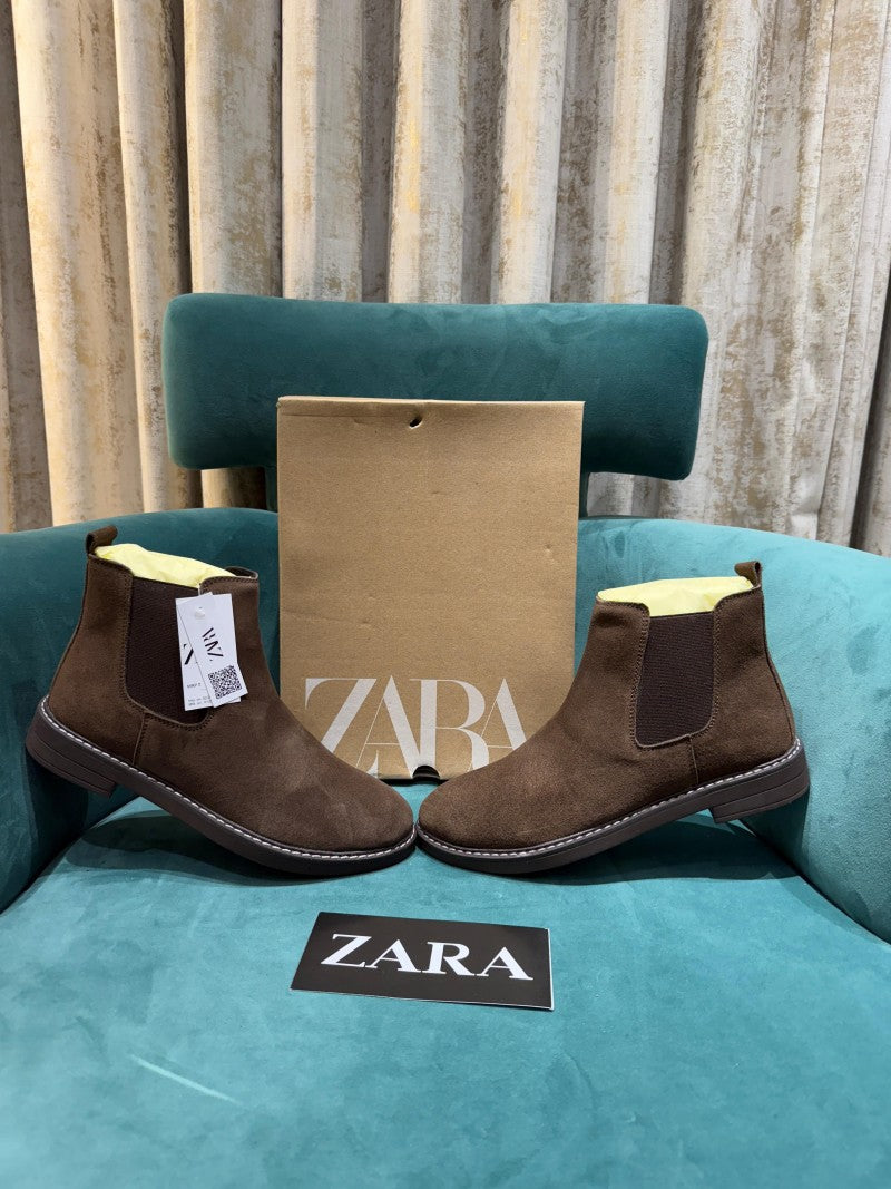 Zarra chelsea boots coffee suede